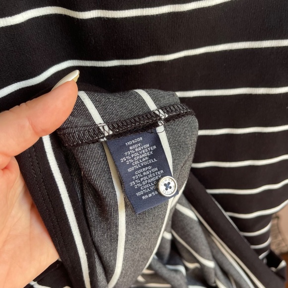 Tommy Hilfiger Black White Striped Bateau Neck Bodycon Dress Size s - Picture 5 of 6